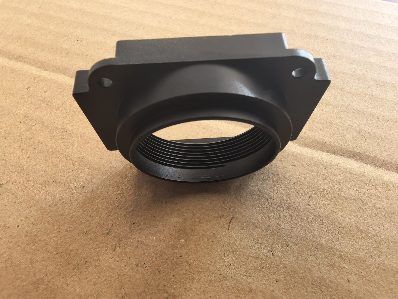 Black anodized aluminum housing close-up